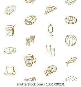 Food images. Background for printing, design, web. Seamless. Binary color.