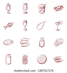 Food images. Background for printing, design, web. Binary color.