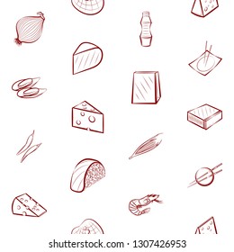 Food images. Background for printing, design, web. Seamless. Binary color.