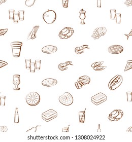 Food images. Background for printing, design, web. Seamless. Binary color.