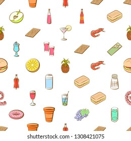 Food images. Background for printing, design, web. Seamless. Colored.