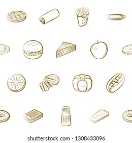 Food images. Background for printing, design, web. Seamless. Binary color.