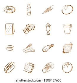 Food images. Background for printing, design, web. Binary color.