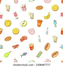 Food images. Background for printing, design, web. Seamless. Colored.