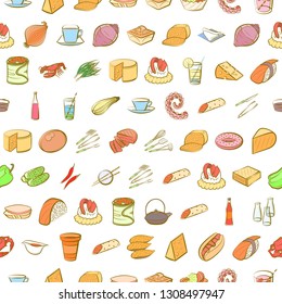 Food images. Background for printing, design, web. Seamless. Colored.