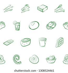 Food images. Background for printing, design, web. Seamless. Binary color.