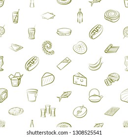 Food images. Background for printing, design, web. Seamless. Binary color.