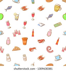 Food images. Background for printing, design, web. Seamless. Colored.