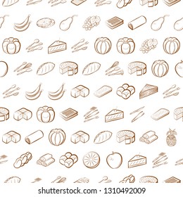Food images. Background for printing, design, web. Seamless. Binary color.