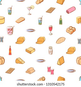 Food images. Background for printing, design, web. Seamless. Colored.