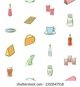 Food images. Background for printing, design, web. Seamless. Colored.