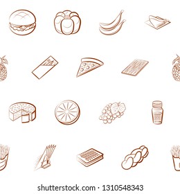 Food images. Background for printing, design, web. Seamless. Binary color.