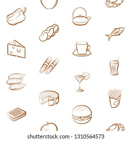 Food images. Background for printing, design, web. Seamless. Binary color.