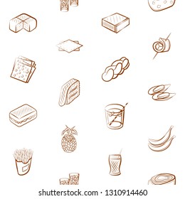 Food images. Background for printing, design, web. Seamless. Binary color.