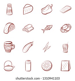 Food images. Background for printing, design, web. Binary color.