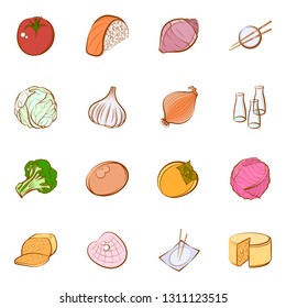 Food images. Background for printing, design, web. Colored.