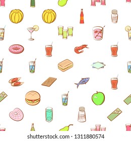 Food images. Background for printing, design, web. Seamless. Colored.