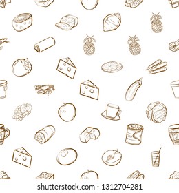 Food images. Background for printing, design, web. Seamless. Binary color.