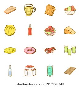 Food images. Background for printing, design, web. Colored.