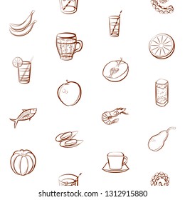Food images. Background for printing, design, web. Seamless. Binary color.