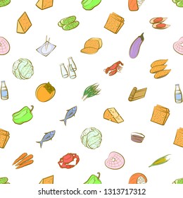 Food images. Background for printing, design, web. Seamless. Colored.