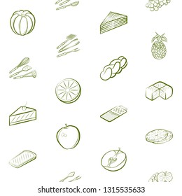 Food images. Background for printing, design, web. Seamless. Binary color.
