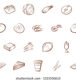 Food images. Background for printing, design, web. Seamless. Binary color.