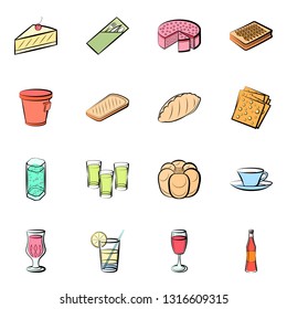 Food images. Background for printing, design, web. Colored.
