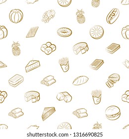 Food images. Background for printing, design, web. Seamless. Binary color.