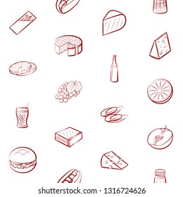Food images. Background for printing, design, web. Seamless. Binary color.