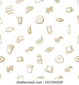 Food images. Background for printing, design, web. Seamless. Binary color.