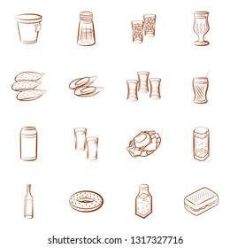 Food images. Background for printing, design, web. Binary color.