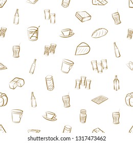 Food images. Background for printing, design, web. Seamless. Binary color.