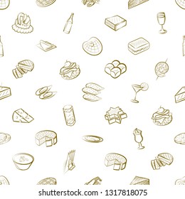 Food images. Background for printing, design, web. Seamless. Binary color.