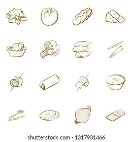 Food images. Background for printing, design, web. Binary color.