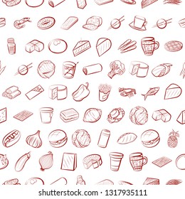 Food images. Background for printing, design, web. Seamless. Binary color.