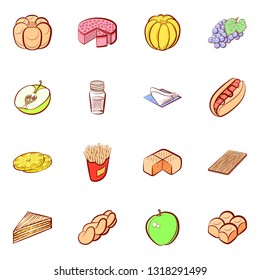 Food images. Background for printing, design, web. Colored.