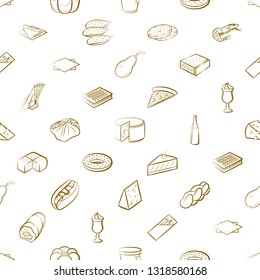 Food images. Background for printing, design, web. Seamless. Binary color.