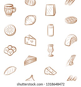 Food images. Background for printing, design, web. Seamless. Binary color.