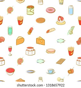 Food images. Background for printing, design, web. Seamless. Colored.