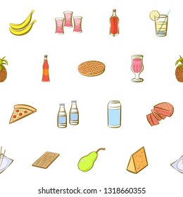 Food images. Background for printing, design, web. Seamless. Colored.