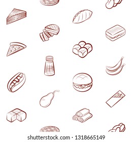 Food images. Background for printing, design, web. Seamless. Binary color.