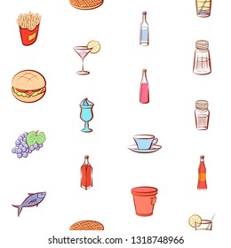 Food images. Background for printing, design, web. Seamless. Colored.