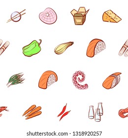 Food images. Background for printing, design, web. Seamless. Colored.