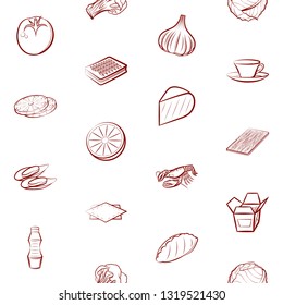 Food images. Background for printing, design, web. Seamless. Binary color.