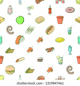 Food images. Background for printing, design, web. Seamless. Colored.