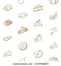 Food images. Background for printing, design, web. Seamless. Binary color.
