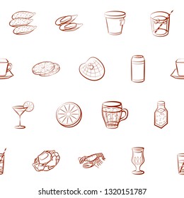 Food images. Background for printing, design, web. Seamless. Binary color.