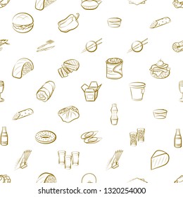 Food images. Background for printing, design, web. Seamless. Binary color.