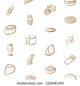 Food images. Background for printing, design, web. Seamless. Binary color.